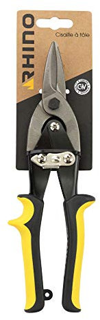 RHINO - Cesoie per metalli 240 mm - Cesoie per lamiera tipo aviazione - Taglio dritto - cromo vanadio - Lungo. 240 mm - Garanzia 5 anni - Consente il taglio del metallo, utilizzato anche dalle piastre