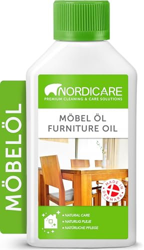 Nordicare Wood Oil Colorless - Premium Walnut Oil, Teak Oil, Wood Oil Furniture for Oak, Beech, Teak, Walnut, Pine, Larch - Natural Furniture Wood Oil - Made in Denmark - for Indoor Use (275 ml)