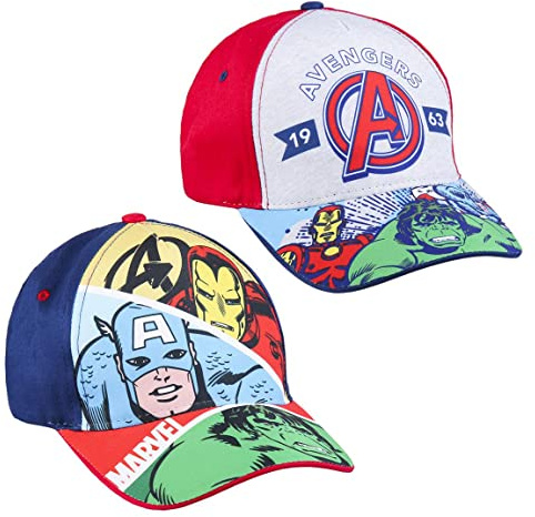 Mössa för barn Avengers – röd – lämplig från 2 till 8 år – tillverkad av bomull och polyester – barnkeps med justerbart kardborrband – originalprodukt designad i Spanien