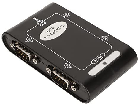 Lazmin112 Adaptador USB a Serie, 4 Puertos RS232 COM Tarjetas de Puerto Serie de Reserva Adaptador USB a RS232 Alimentado por USB Compacto para 10 8 7 para OS X