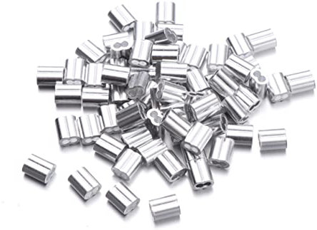 YARNOW 100st Crimphülsen Für Draht Kabelklemmen Drahtseil-aluminium-hülsen Kabelverschraubung Crimphülsen Für Kabel Clip Für Drahtseilhülsen Kabelmuffen Stahlseil Crimpen Ärmel