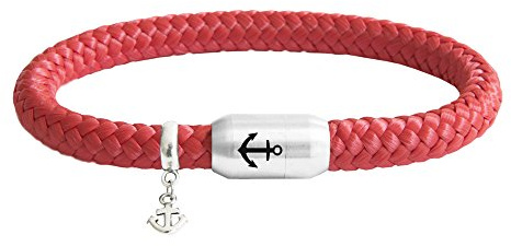 Das Original Segeltau-Armband, Unisex, mit hochwertigem Magnetverschluss & Anker Gravur, Anker-Anhänger, geflochten, handmade, 8 mm Durchmesser, für Damen & Herren, hochwertig verarbeitet & stilvoll