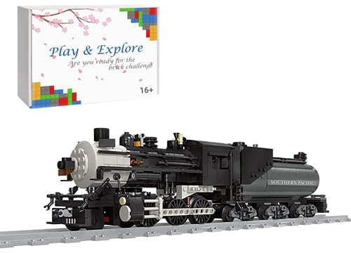 Technik Zug Eisenbahn Bausteine Modell, 1136+ Klemmbausteine CN 5700 Dampfzug Modell Bauset, Technik City Güterzug mit Schiene Bausatz, Compatibel mit L*go Technic