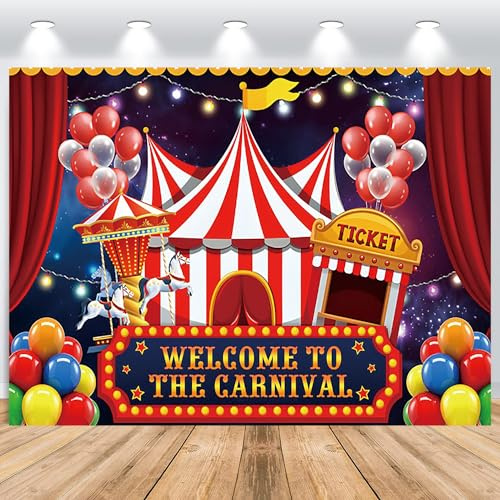 ASDCXZ Sfondo circo 2,5 x 1,8 m, rosso - scatola fotografica in vinile, per feste di compleanno, ritratto fotografico, sfondi