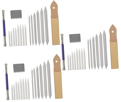 Operitacx 3st Radiergummi-extender Verschmieren Kunstkohle Löschbar Künstler, Der Stumpf Mischt Kunst Zeichnung Stumpf Tortillon-stumpf Radierstifte Sandpapier Mischen