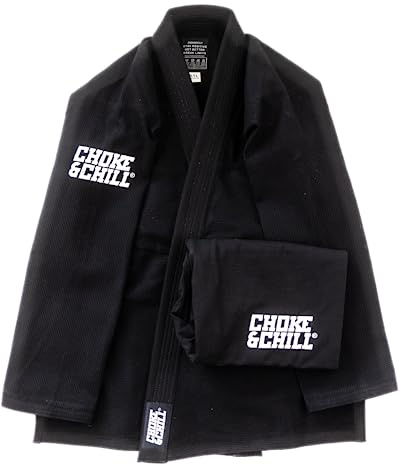 Choke&Chill BJJ Jiu Jitsu nybörjare kostym Gi – svart, svart, A4