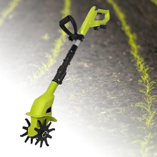 20V Cordless Electric Garden Rotavator with 4Ah Lithium Battery - 10cm Tilling Width, 25cm Depth - Fast Charger - Soil Cultivation Power Tool