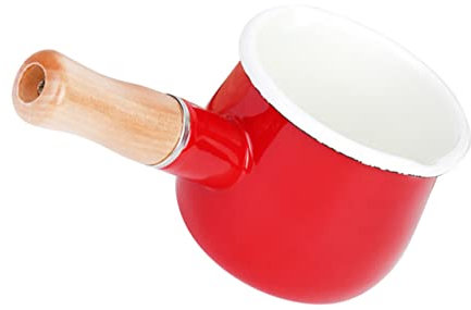 Hoement Casserole à Lait Avec Poignée Pour Ustensiles De Cuisine Émail Pot Pour Lait Et Soupe Facile à Nettoyer Ranger