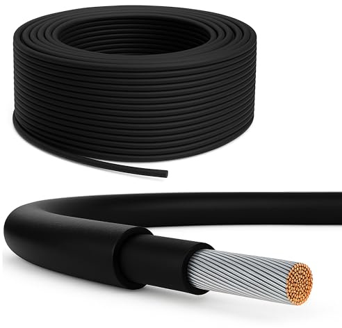 PremiumX Solarkabel 100m 6mm² H1Z2Z2-K - 1500V DC Solar Kabel - verzinntes Kupfer - UV-beständig & flexibel - PV Solarleitung für Solaranlage, Modul, Wechselrichter - Schwarz