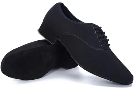 Herr latinska dansskor modern jazz sneaker för män professionell svart Oxford övre latinsk salsa sko låg klack tango balsal dansskor, En färg, 46 EU