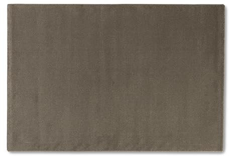 Astra Hochwertiger Teppich Wohnzimmer, Schlafzimmer - Hochflorteppich weich - Einfarbiges Flachgewebe - Moderne Designs - Teppich Dunkelbraun 133x190 cm