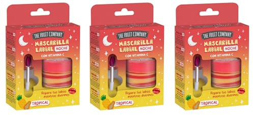 The Fruit Company Mascarilla Labial Noche TROPICAL Hidratante para Dormir con Vitamina C, Repara tus Labios Mientras Duermes 12ml