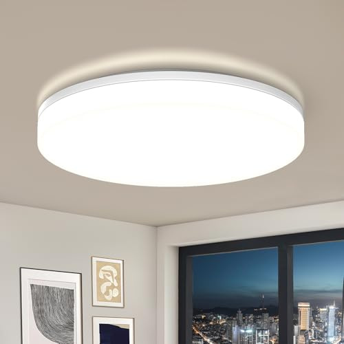 Airand deckenleuchte badezimmer 18W deckenlampe bad rund Ø24CM*4.8CM deckenlampe badezimmer 4000K Neutralweiß deckenleuchten für das bad 1650LM IP44 wasserdicht badlampe für Küche Wohnzimmer flur