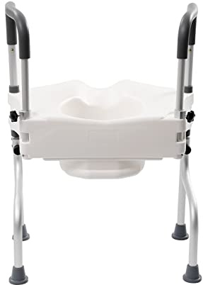 3in1 Toilettensitzerhöhung mit Armlehnen,Toilet Seat Raiser & Safety Frames aus Elder, Sitzerhöhung aus Aluminiumlegierung, Höhenverstellbaren, Badezimmerarmlehne,Tragfähigkeit 150Kg