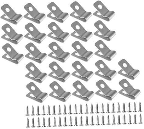 Kisangel 500 Ensembles Pince de clôture Devoir Clips pour Cages Lourd Poste Clips de Fixation Clip de Fixation Grillage Cloture Petits Clips Pratiques Attache de Grillage Aluminium Silver