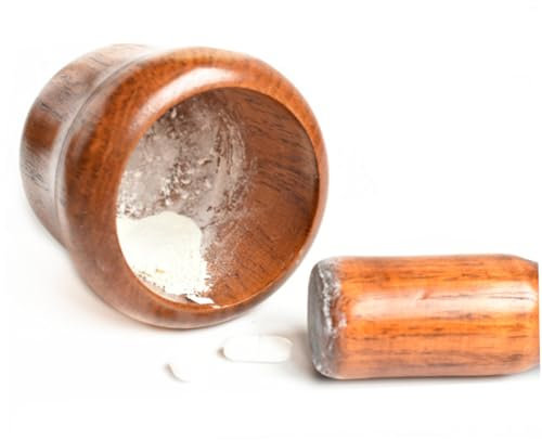 Zerodeko Legno Per Pestare Aglio Ciotola e Pestello Utensili Da Cucina Per Macinare Spezie e Alimenti Facile Da