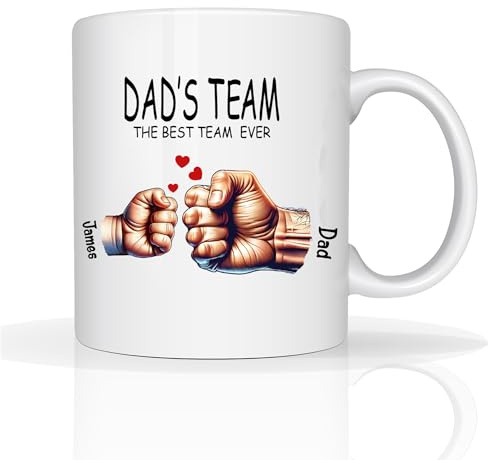 Star Online Personalised Mug Fathers Day Gift Custom Photo Mug Gifts for Daddy 11oz Ceramic Coffee Cup Best Dada Ever Daddy Birthday Presents (Dads Team)