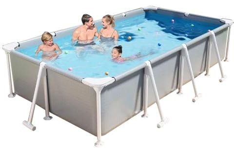 Easnuroz Piscina De Acero Pro Rectángulo 300cm - Elevada y Desmontable para Estudiantes, Niños y Adultos