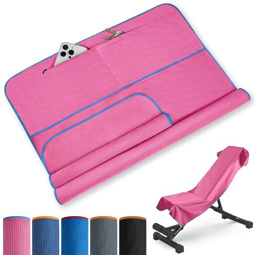 2er Set Mikrofaser Fitness Handtuch 120x50cm mit Reißverschluss Tasche + 70x30cm Schnelltrocknendes Handtuch – Schnell Trocknend & Kompakt, Ideales Sporthandtuch für Fitnessstudio, Reisen & Strand