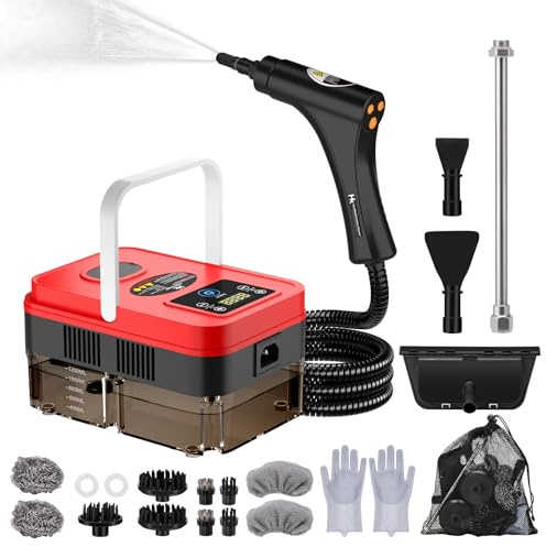 2026 Upgraded Steam Cleaner,10s Heat-Up,1.2L Tank, 6-Level Adjustable Handle,1500W Steamer for Cleaning, Portable Steamer for Cleaning with 20PCS Accessories, Steam Cleaner for Home,Car,Dirt