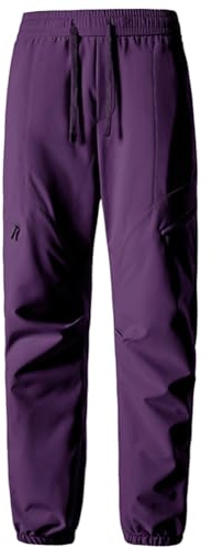Pantalon de Randonnée pour Hommes Femmes - Softshell Léger Imperméable Coupe de Vent Souple avec Poches Zipperisées pour Ski, Sport, Trekking, Pêche, Chasse