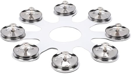 Elprico Monterbar Hihat Tambourine, Cymbal Ching Ring Tambourine Octopus Hi Hat Tambourine med 8 par Rostfritt Stål Jingle för Hi Hats Crashes Rider och Staplar