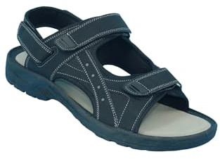 Pegasus Men's Extra Wide Sandals with Touch Fasten Straps | Adjustable Cotton Canvas, Cushioned Breathable Sole for Lightweight Comfort