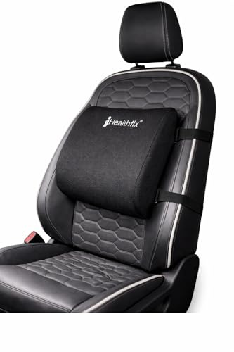 Healthfix® Auto Lendenkissen – Ergonomische Lordosenstütze mit Memory Foam für eine gesunde Sitzhaltung im Auto | Rückenkissen für Komfort auf Langen Fahrten (Medium (70-90 KG))