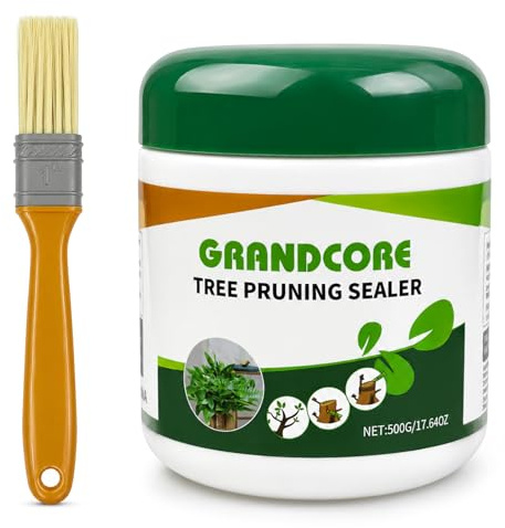 Glue Arboricole Mastic Cicatrisant Arbre, Goudron et Cicatrisant (500g) | avec Pinceau,pour Arbres Fruitiers et d'Ornement,Pâte à Cicatriser Verte pour Taille, Greffage et Protection de l'écorce