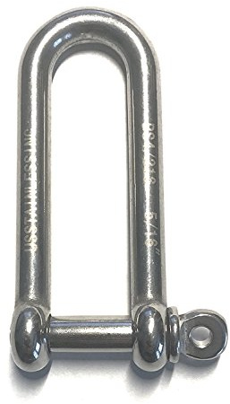 US STAINLESS Stainless Steel 316 Long D Shackle 5/16 (8mm) Marine Grade