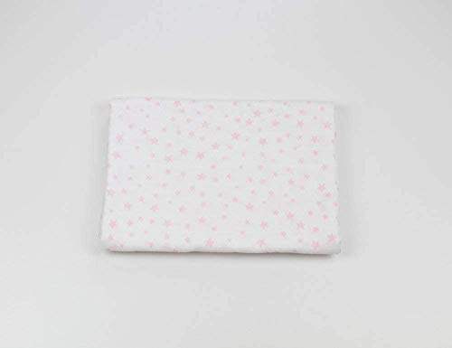 Ti TIN | Baby Musselin, 125x125 cm | Musselin Tuch mit Sternchen-Motiv, leichte und weiche Baumwollfaser, Mulltuch vielseitig einsetzbar, als Decke, Halstuch/Dreieckstuch, Spucktuch etc, Farbe: Rosa