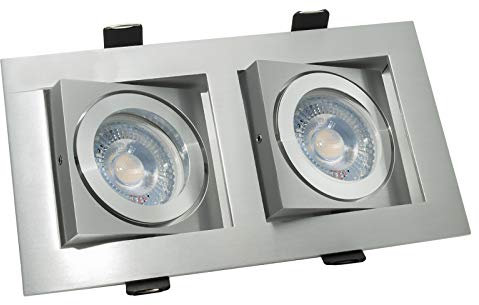 Foco rectangular LED 10 W doble lámpara empotrada luz spot 38 grados GU10