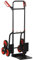 HOMCOM Diable pour escalier 6 Roues Diable Repliable Extensible 120 Kg - Chariot Pliable Acier Noir Rouge