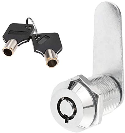 Drawer Tubular Cam Lock 25mm Zinc Alloy Security Drawer Cam Cylinder Lock with 2 Keys for Door Mailbox Cabinet Cupboard Letterbox