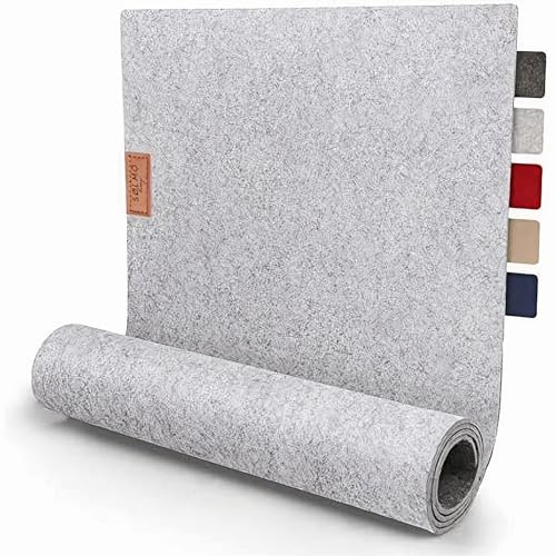 sølmo I Design Tischläufer Grau aus Filz I 100x30 cm Tischband I Skandinavischer Filzläufer Tisch Abwaschbar mit Leder Label - Tischläufer Winter