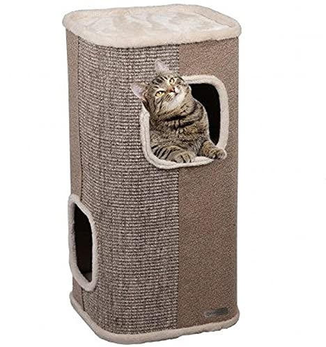 kratztonne für Katzen – Flamingo Greta XXL – 130 cm – Ø 50 cm – Sisal & Plüsch – extra groß