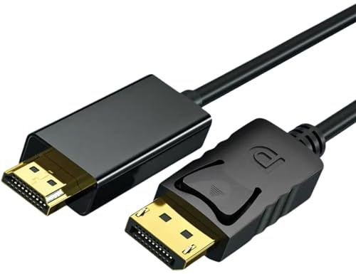 Bolwins M39 DisplayPort auf HDMI Kabel 4K UHD Kompatibel mit Monitor, TV, Beamer, PC und Laptop, DP auf HDMI Adapterkabel mit stabilem Signal, 1,8m Länge, Plug & Play, Vergoldete Kontakte