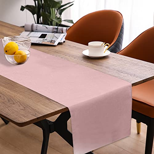 Modern Frühling Tischläufer - Abwaschbar, Leinenoptik, Wasserabweisend für Esszimmer, Party & Urlaub Dekoration (Altrosa, 40 x 240 cm)