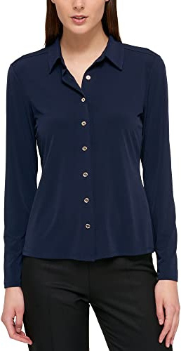 Tommy Hilfiger Long Sleeve Knit Collared Button Front Top Blusas, Midnight, XL para Mujer