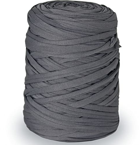 NOTIONSLAND 400 g T-Shirt-Garn zum Häkeln & Stricken, Dunkelgrau | Strickgarn Stoff Häkelgarn für Tasche, Korb, Decke, Heimdekoratio
