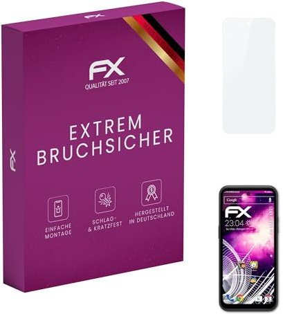 atFoliX Glasfolie kompatibel mit Nokia XR21 Displayfolie, 9H Hybrid-Glass FX Schutzpanzer Folie