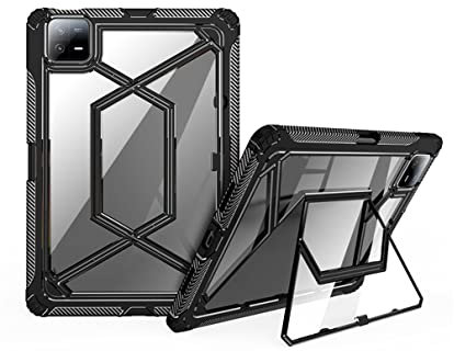Mi Pad 6 Pro - Funda con soporte, funda protectora para Xiaomi Pad 6/Pad 6pro de 11 pulgadas con soporte de TPU + funda protectora de PC (negro)