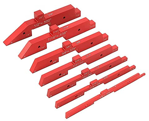 ISTOVO 7 St Aluminium Präzisionseinstellungsblock Höhenmesser Set Ersatzteile für Frästisch Sägezubehör und Holzbearbeitungsset