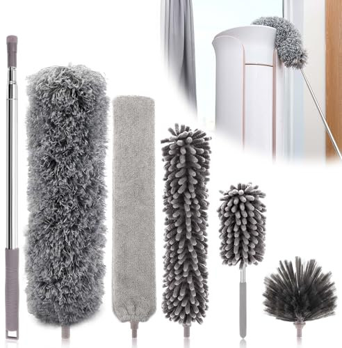 Collazoey 6 Pezzi Spolverino per Polvere, Togli Ragnatele Allungabile 25-252 cm Cattura-Polvere Telescopico In Microfibra, Scopa Polvere Pulizia Ventilatori Soffitto, Tapparelle, Ragnatela, Tetti