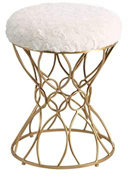 Schminkbänke, Klavierhocker, Schminksitz, Frisierhocker, Schreibtischhocker für Wohnzimmer und Schlafzimmer, Fußhocker (Farbe: Weiß)