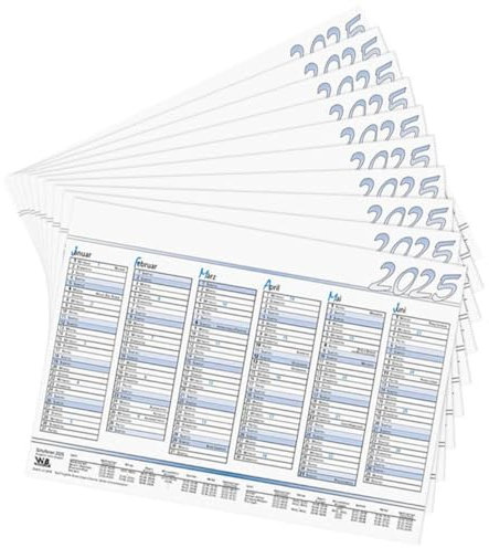 Tischkalender/Tafelkalender 2026 blau DIN A4-10er Pack