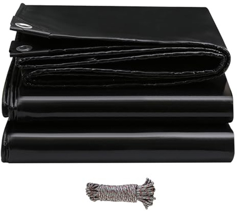 Lonas Impermeables Exterior con Ojales 2.8 x 6 m 500 G/M², Impermeable y Al Desgarro, con Ojales Lona Impermeable Multiusos con Ojales para Muebles, Piscina, Coche, Negro