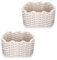 Juego de 2 Cestas Almacenaje Tejida con Cuerda de Algodón, Cesta Bebe Organizadoras,Cesta Pequeña para Armarios, Salones, Juguetes, Cambiador,Blanco