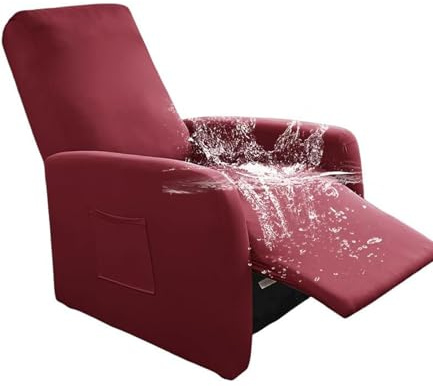 Highdi Copripoltrona Relax Reclinabile 1 Posto, Elasticizzata Universale Fodere per Poltrona Relax con 1 Tasche, Copridivano Reclinabile Elettrica Antigraffio Anti-Animali