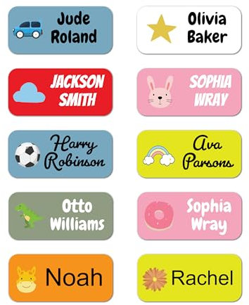 QuoteMyWall 36 x Personalised Stick On Clothing Labels for Kids School Clothes Stationery Water Bottle Lunch Boxes Items - Washing Machine/Tumble Drier & Dishwasher Safe Sticker Tags (Pink)